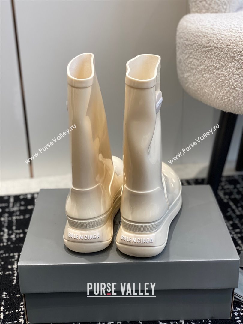 Balenciaga Patent Rubber Rain Boots White 2024 0321 (KL-240321129)