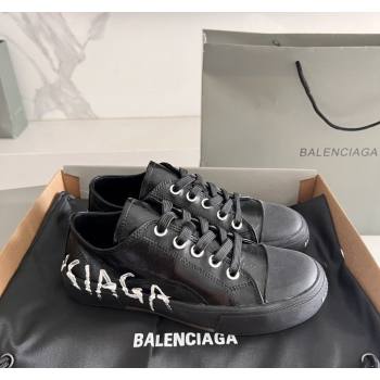 Balenciaga Paris Black Calfskin Low-Top Sneakers with Graffiti 2024 0531 (KL-240531128)
