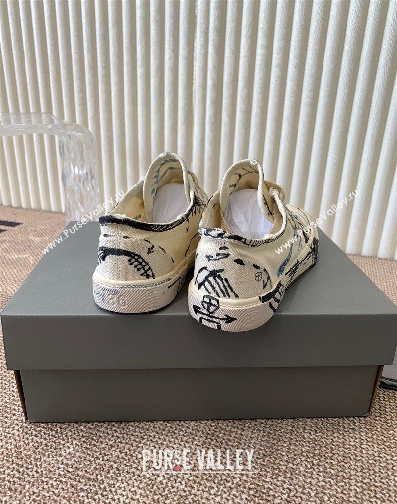 Balenciaga Paris Low-top Sneakers in White Graffiti Canvas 2024 BL0903003 (KL-240903029)