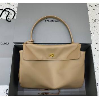 Balenciaga Rodeo Medium Handbag in beige smooth calfskin, aged-gold hardware 2024 78972 (JM-240919052)