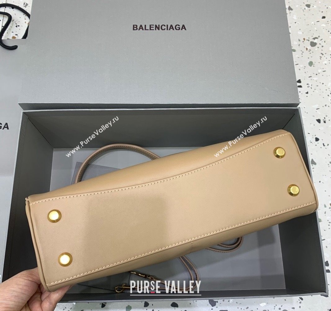 Balenciaga Rodeo Medium Handbag in beige smooth calfskin, aged-gold hardware 2024 78972 (JM-240919052)