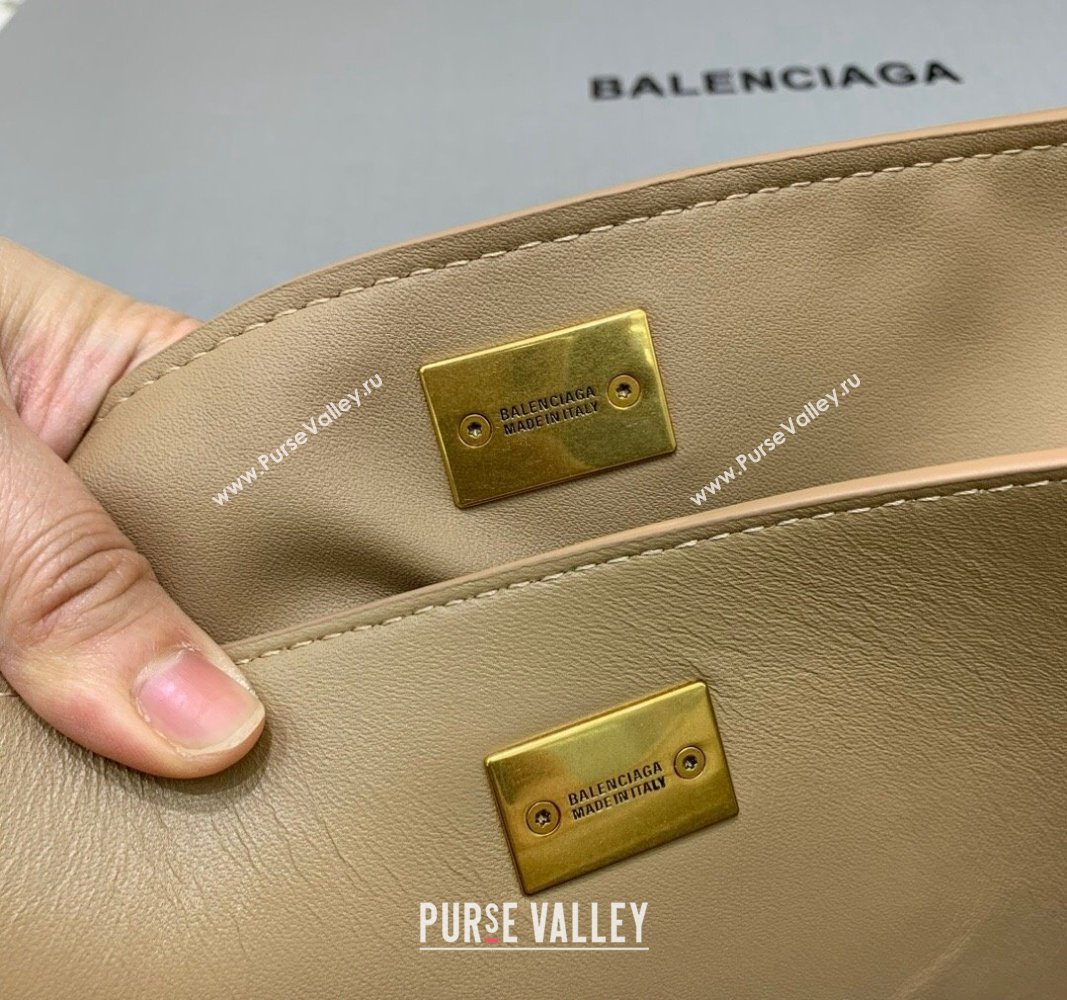 Balenciaga Rodeo Medium Handbag in beige smooth calfskin, aged-gold hardware 2024 78972 (JM-240919052)