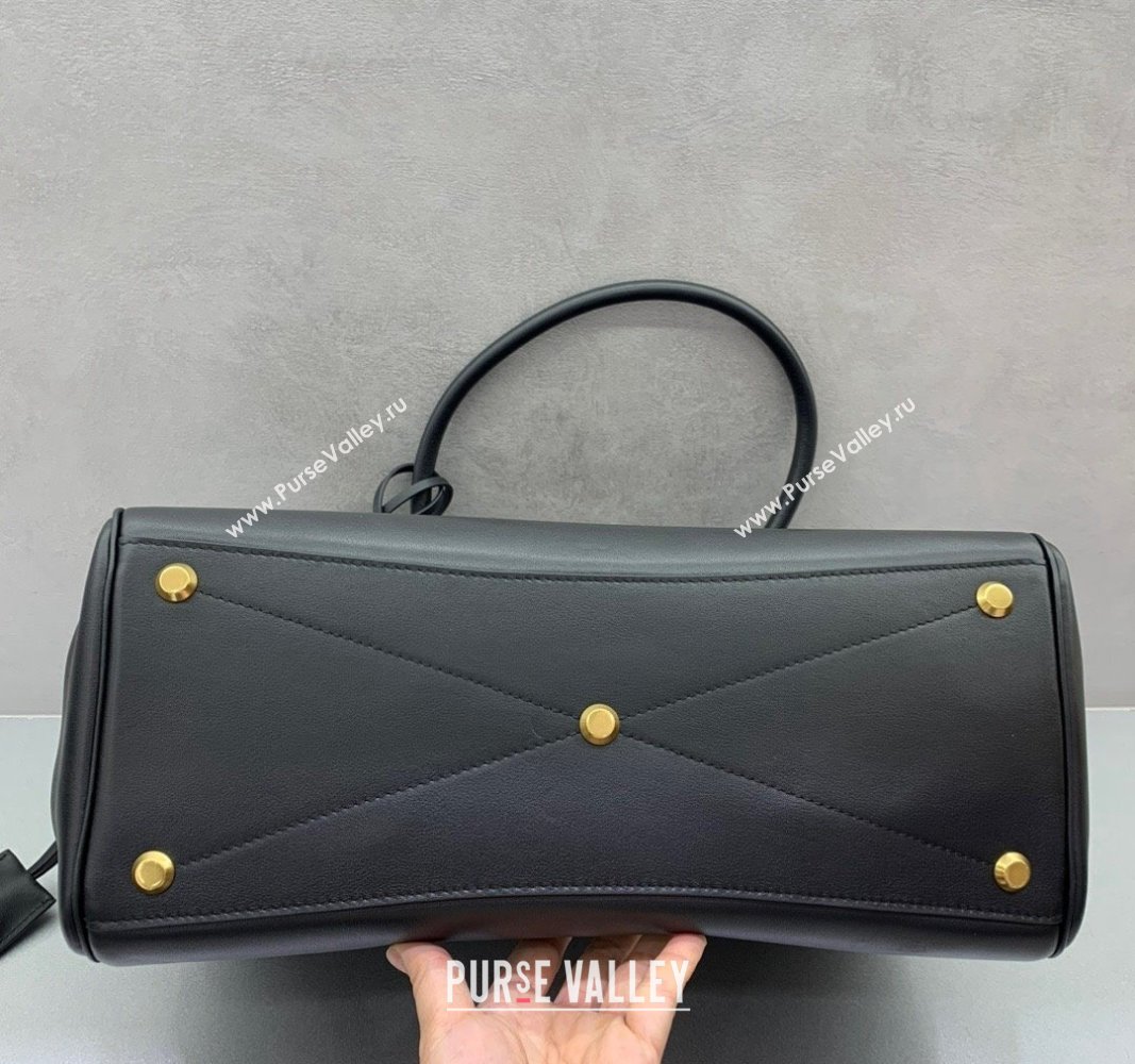 Balenciaga Bel Air Medium Carry All Bag in Smooth Calfskin Black/Gold 2024 (JM-240919057)