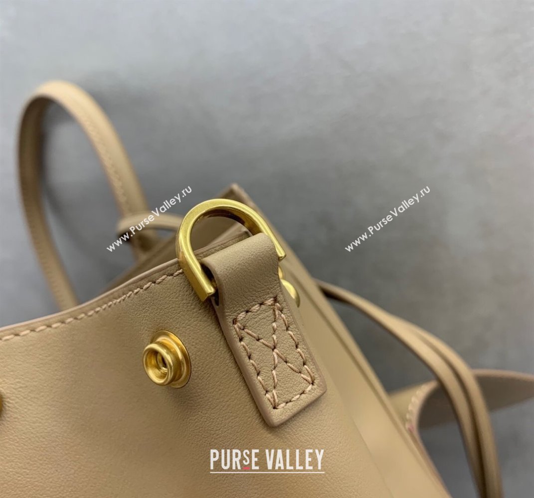 Balenciaga Bel Air Small Carry All Bag in latte beige smooth calfskin, aged-gold hardware 2025 (JM-250408094)