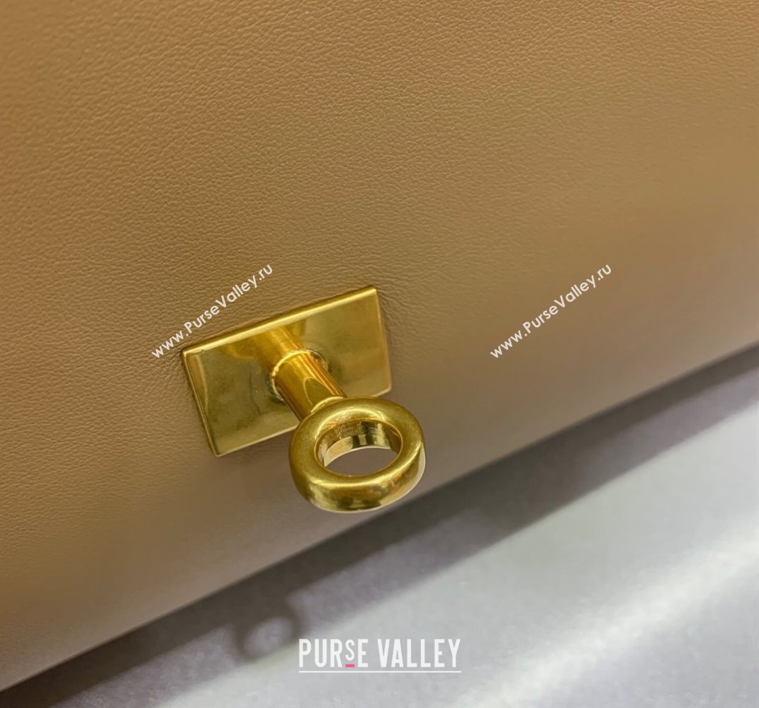 Balenciaga Bel Air Medium Carry All Bag in latte beige smooth calfskin, aged-gold hardware 2025 (JM-250408095)