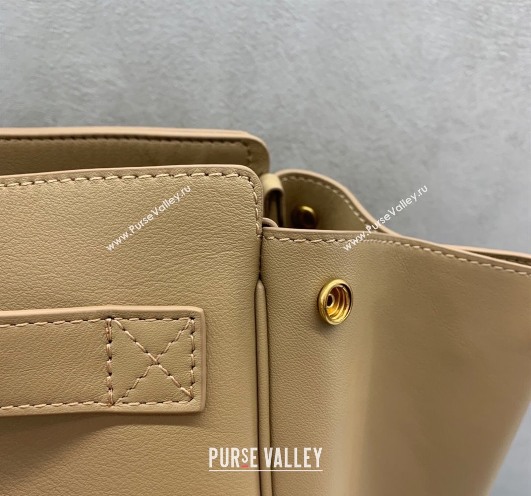 Balenciaga Bel Air Medium Carry All Bag in latte beige smooth calfskin, aged-gold hardware 2025 (JM-250408095)