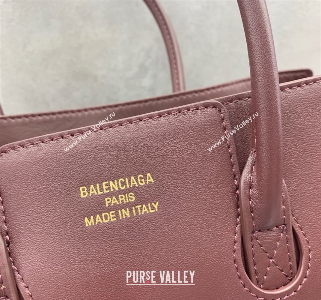 Balenciaga Bel Air Small Carry All Bag in dark burgundy smooth calfskin, aged-gold hardware 2025 (JM-250408096)