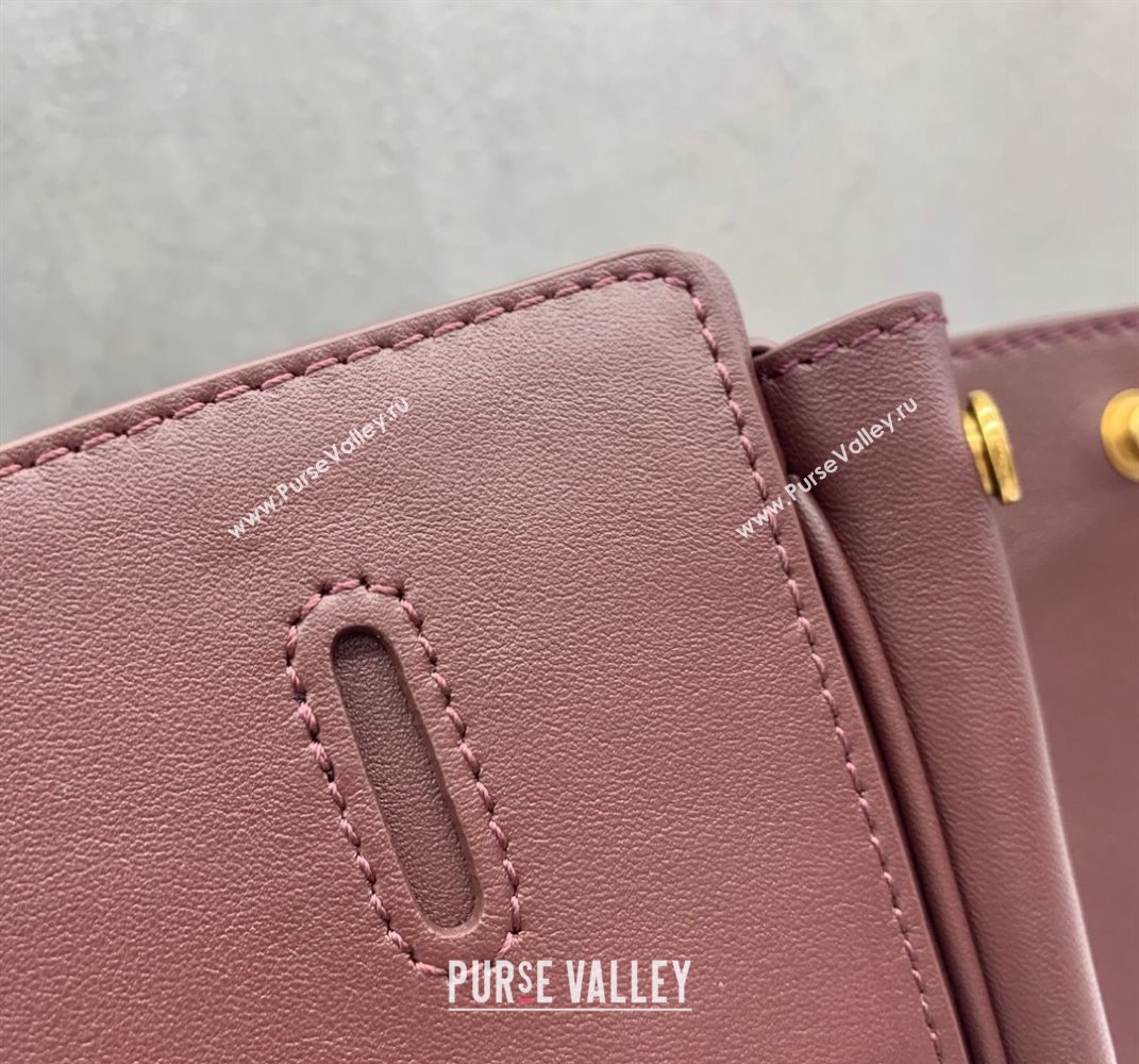 Balenciaga Bel Air Small Carry All Bag in dark burgundy smooth calfskin, aged-gold hardware 2025 (JM-250408096)