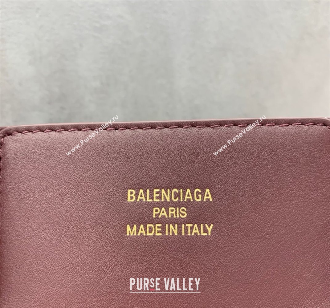 Balenciaga Bel Air Medium Carry All Bag in dark burgundy smooth calfskin, aged-gold hardware 2025 (JM-250408097)