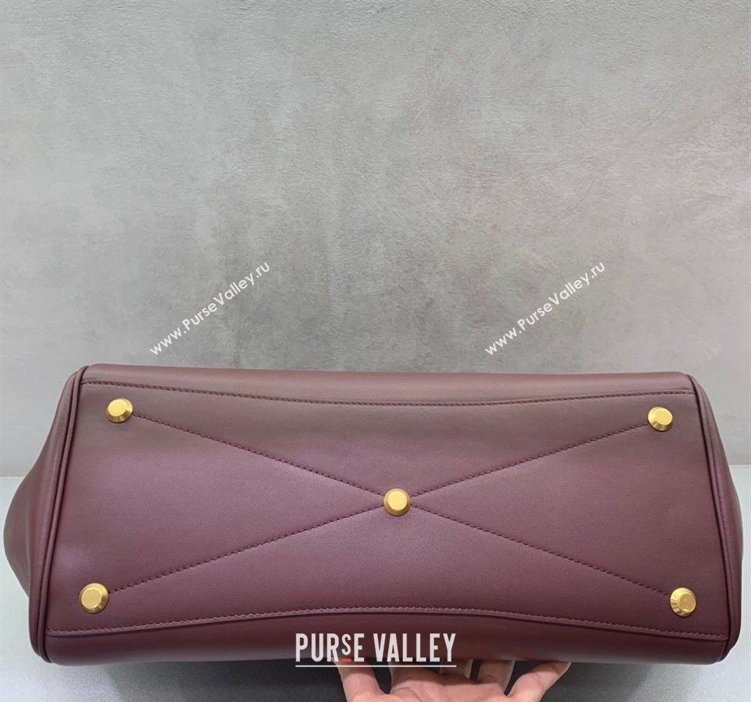 Balenciaga Bel Air Medium Carry All Bag in dark burgundy smooth calfskin, aged-gold hardware 2025 (JM-250408097)