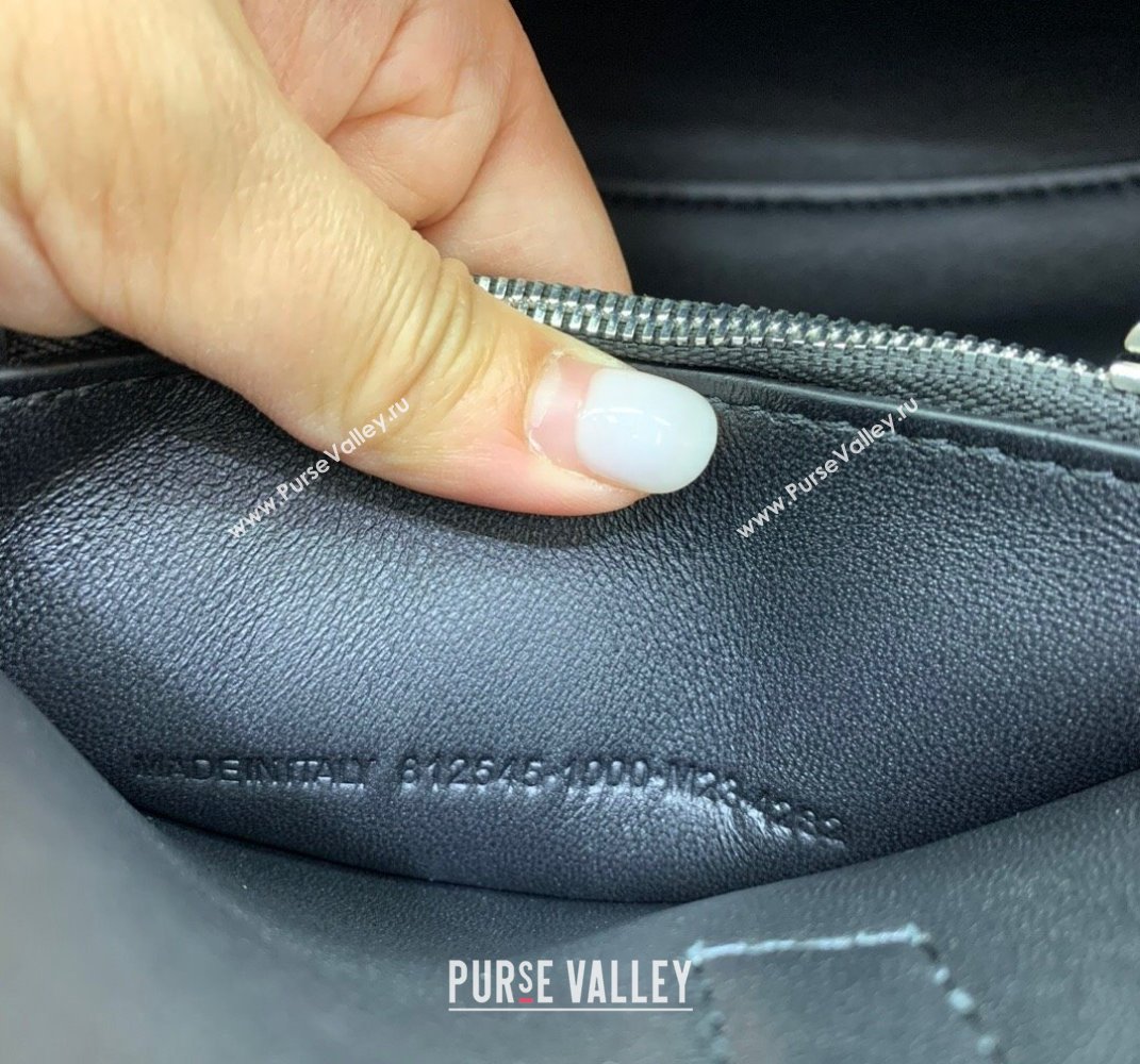 Balenciaga Bel Air Small Carry All Bag in black smooth calfskin, aged-silver hardware 2025 (JM-250408098)