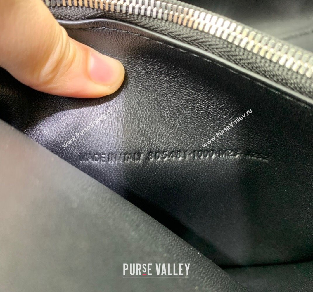 Balenciaga Bel Air Medium Carry All Bag in black smooth calfskin, aged-silver hardware 2025 (JM-250408099)