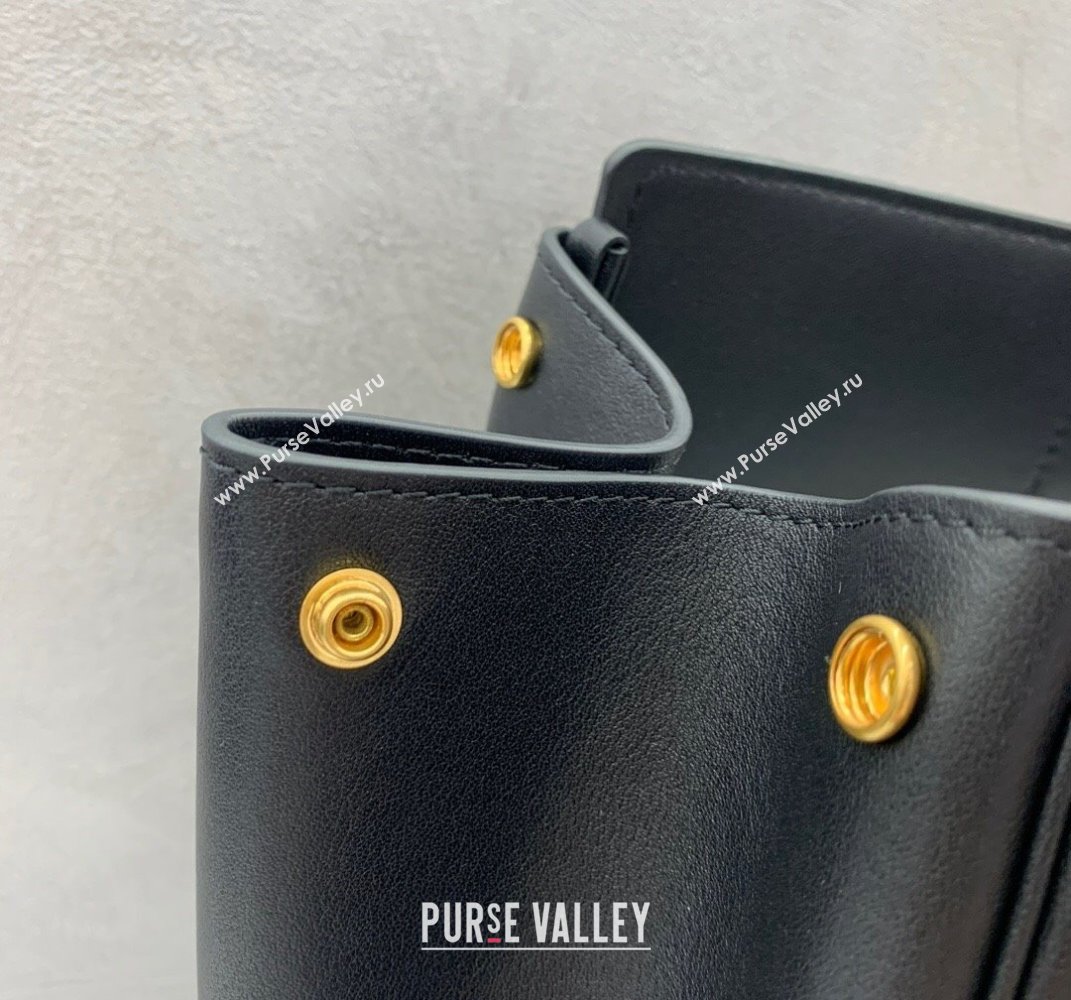 Balenciaga Bel Air Medium Carry All Bag in black smooth calfskin, aged-gold hardware 2025 (JM-250408101)