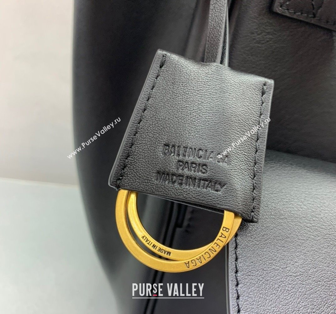 Balenciaga Bel Air Medium Carry All Bag in black smooth calfskin, aged-gold hardware 2025 (JM-250408101)