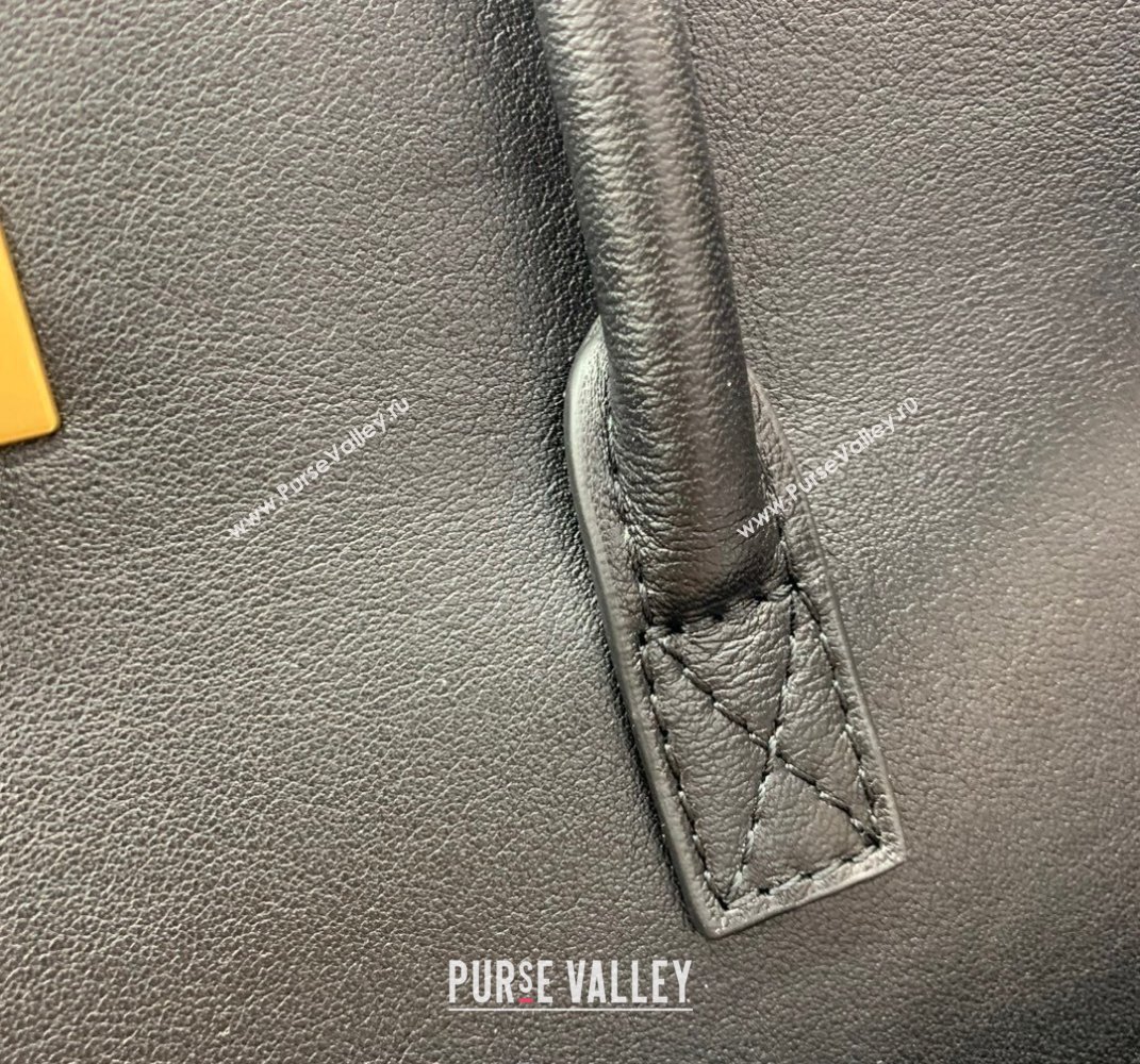 Balenciaga Bel Air Medium Carry All Bag in black smooth calfskin, aged-gold hardware 2025 (JM-250408101)