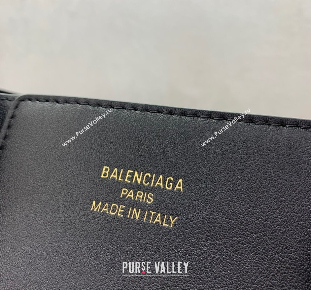 Balenciaga Bel Air Medium Carry All Bag in black smooth calfskin, aged-gold hardware 2025 (JM-250408101)