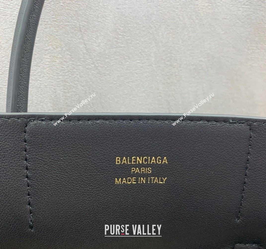 Balenciaga Bel Air Medium Carry All Bag in black smooth calfskin, aged-gold hardware 2025 (JM-250408101)