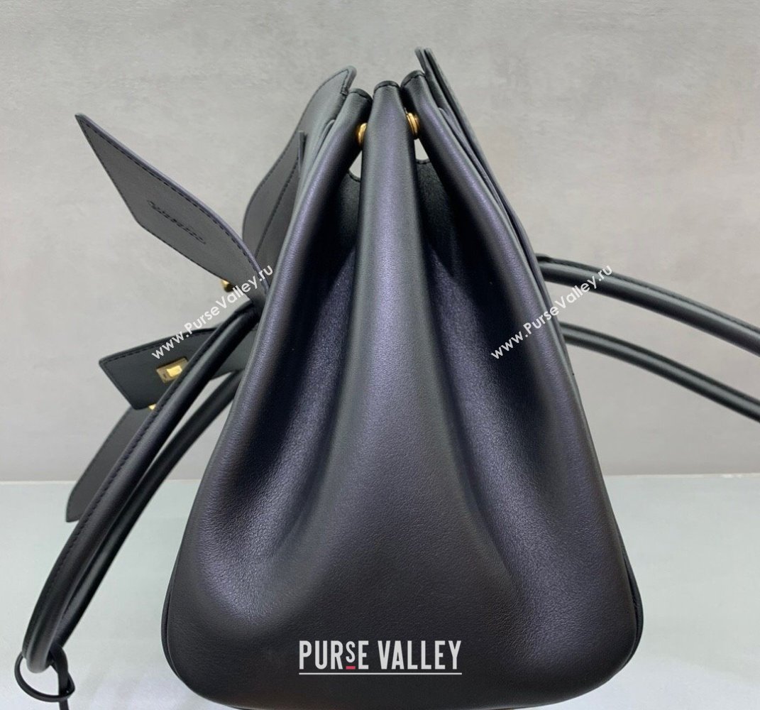 Balenciaga Bel Air Medium Carry All Bag in black smooth calfskin, aged-gold hardware 2025 (JM-250408101)