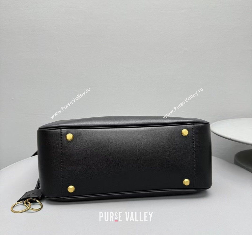 Balenciaga Bel Air Large Hobo Bag in black smooth calfskin, aged-gold hardware 2025 (JM-250408081)