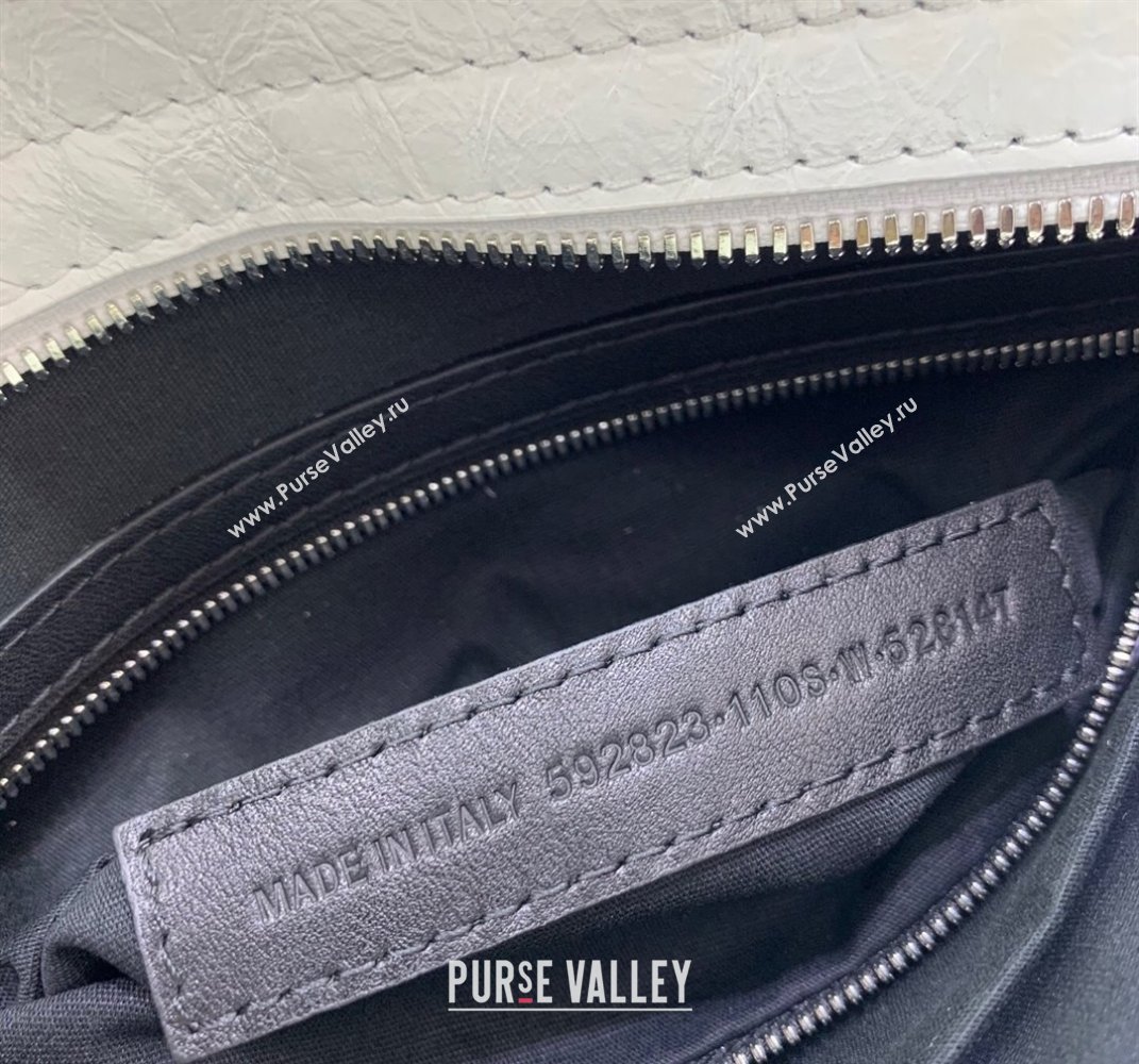 Balenciaga Le City Mini Bag in optic white Arena Storico lambskin, shiny silver hardware 2025 (JM-250409003)