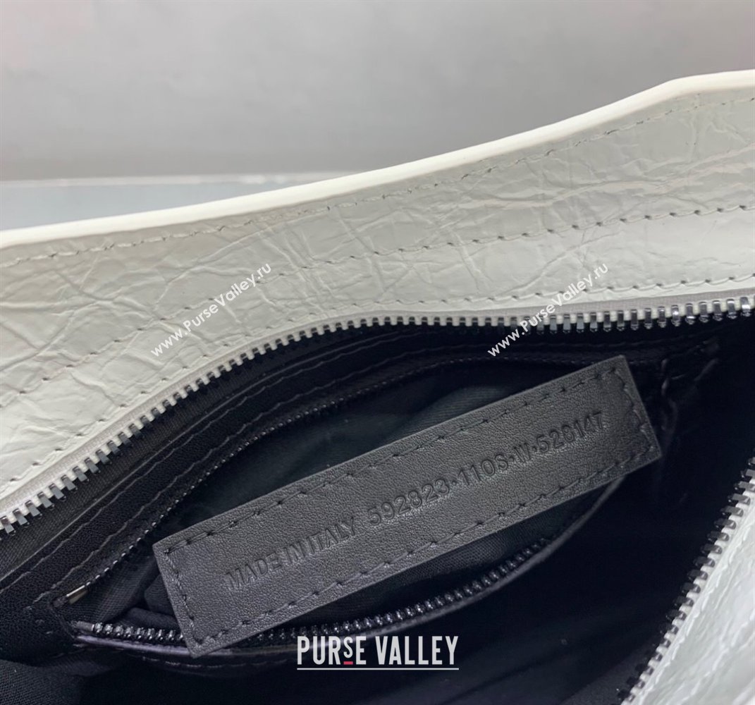 Balenciaga Le City Mini Bag in optic white Arena Storico lambskin, black hardware 2025 (JM-250409006)