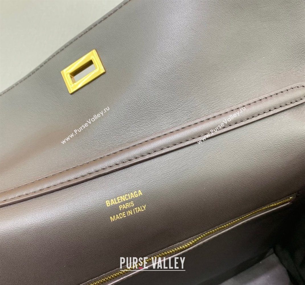 Balenciaga Rodeo Medium Handbag in smooth calfskin Coffee/Aged Gold 2024 78972 (JM-250408104)
