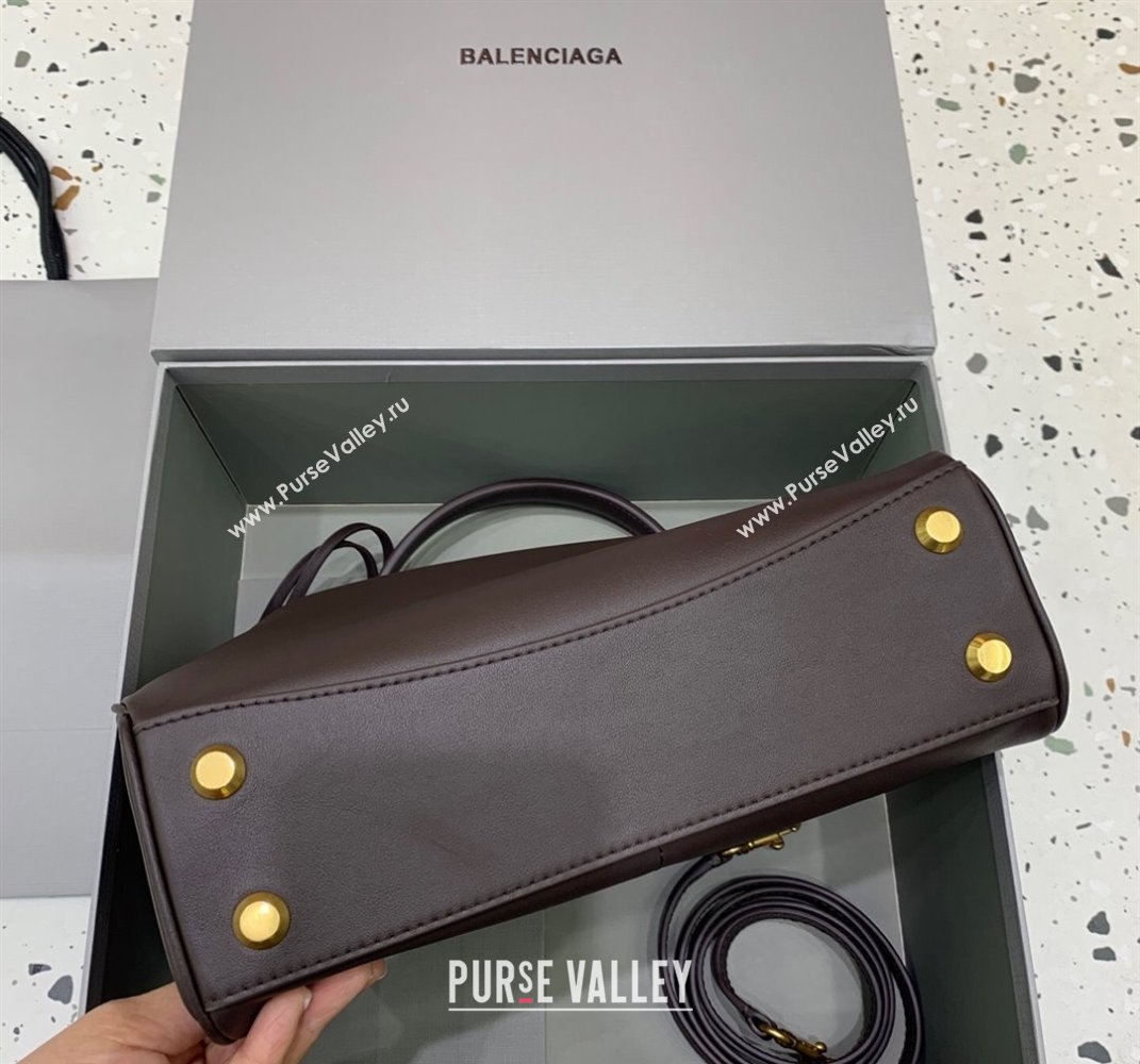 Balenciaga Rodeo Small Handbag in smooth calfskin Coffee/Aged Gold 2024 78972 (JM-250408105)