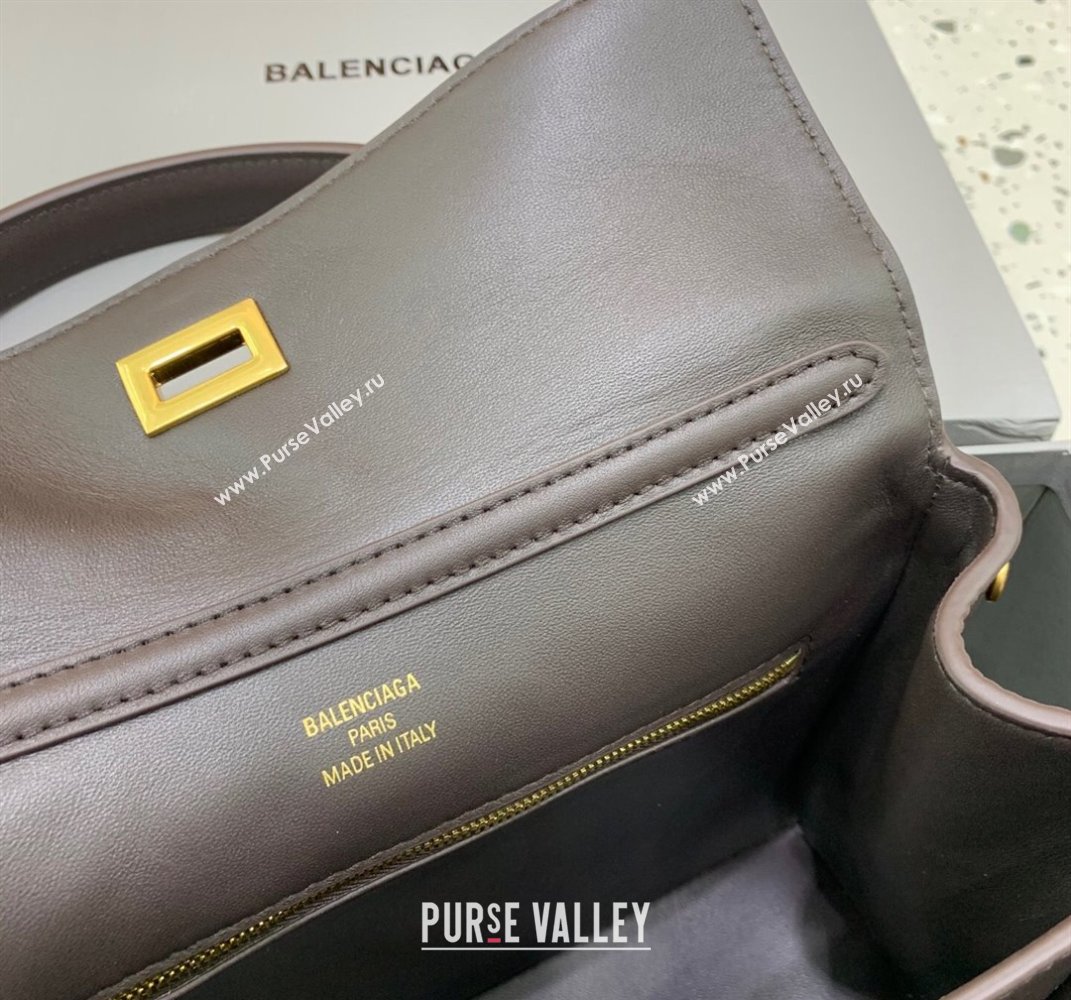 Balenciaga Rodeo Small Handbag in smooth calfskin Coffee/Aged Gold 2024 78972 (JM-250408105)