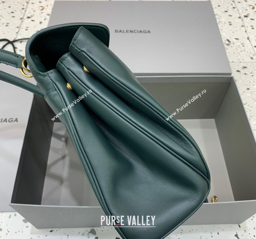 Balenciaga Rodeo Medium Handbag in smooth calfskin Peacock Green/Gold 2024 78972 (JM-250408106)