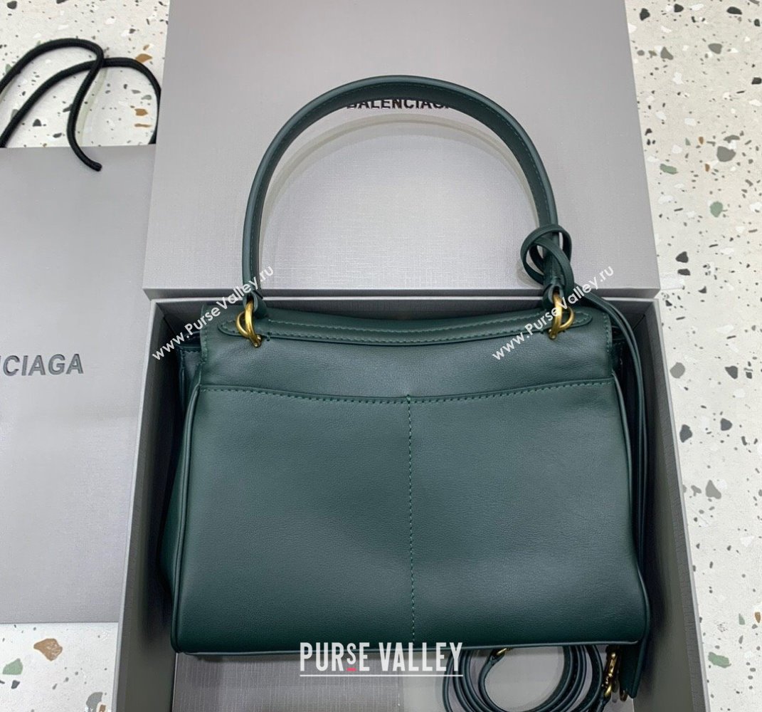 Balenciaga Rodeo Small Handbag in smooth calfskin Peacock Green/Gold 2024 78972 (JM-250408107)