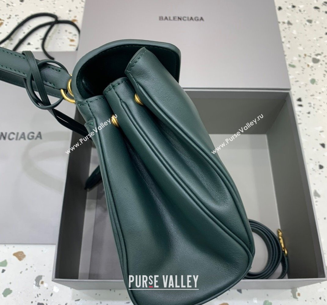 Balenciaga Rodeo Small Handbag in smooth calfskin Peacock Green/Gold 2024 78972 (JM-250408107)
