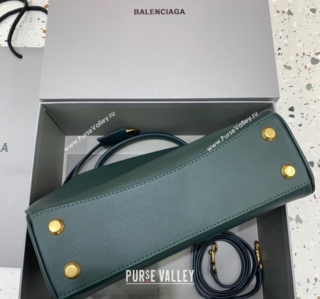 Balenciaga Rodeo Small Handbag in smooth calfskin Peacock Green/Gold 2024 78972 (JM-250408107)