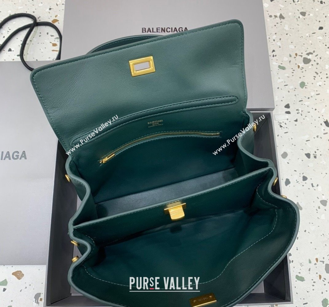 Balenciaga Rodeo Small Handbag in smooth calfskin Peacock Green/Gold 2024 78972 (JM-250408107)