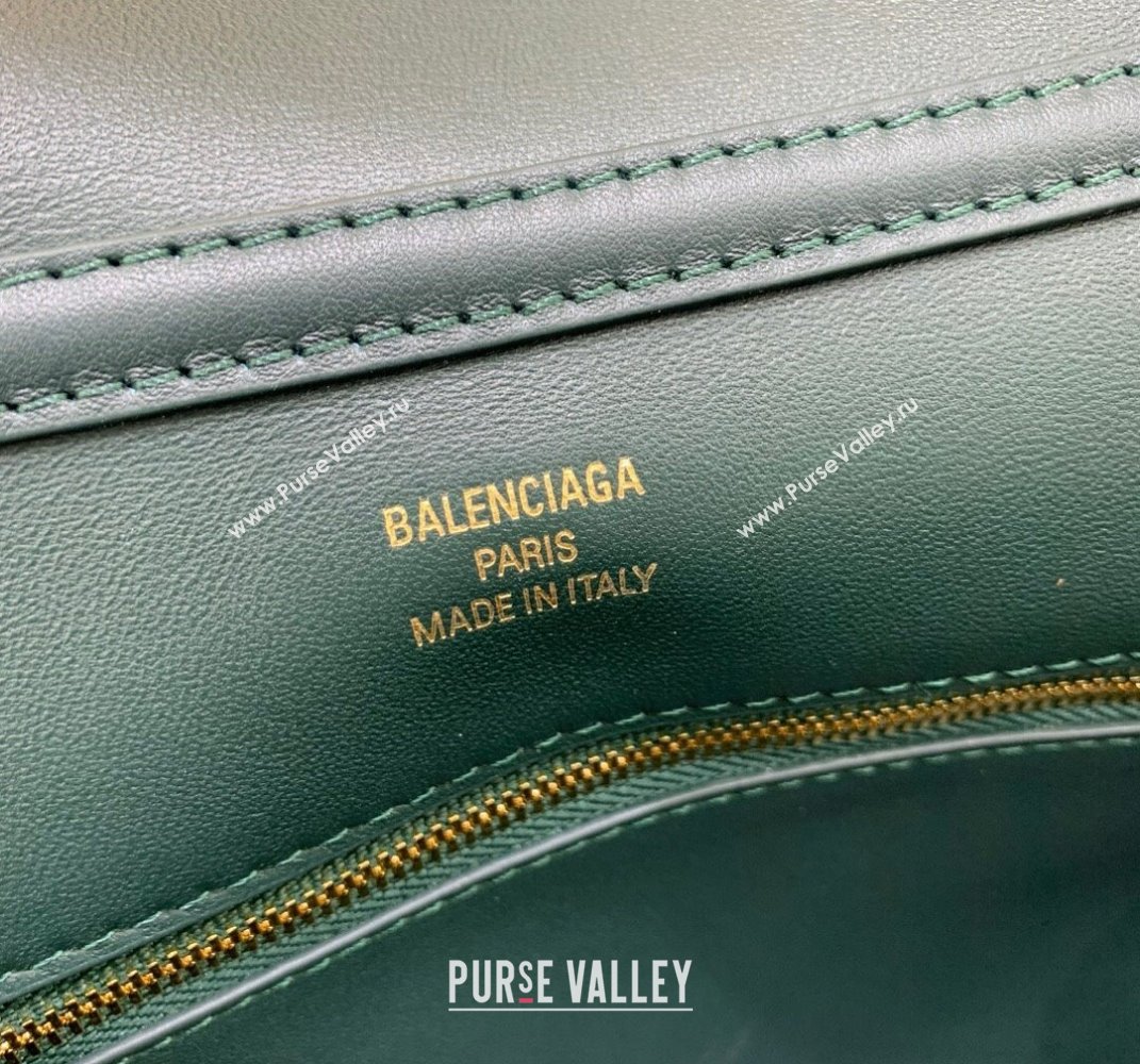 Balenciaga Rodeo Small Handbag in smooth calfskin Peacock Green/Gold 2024 78972 (JM-250408107)