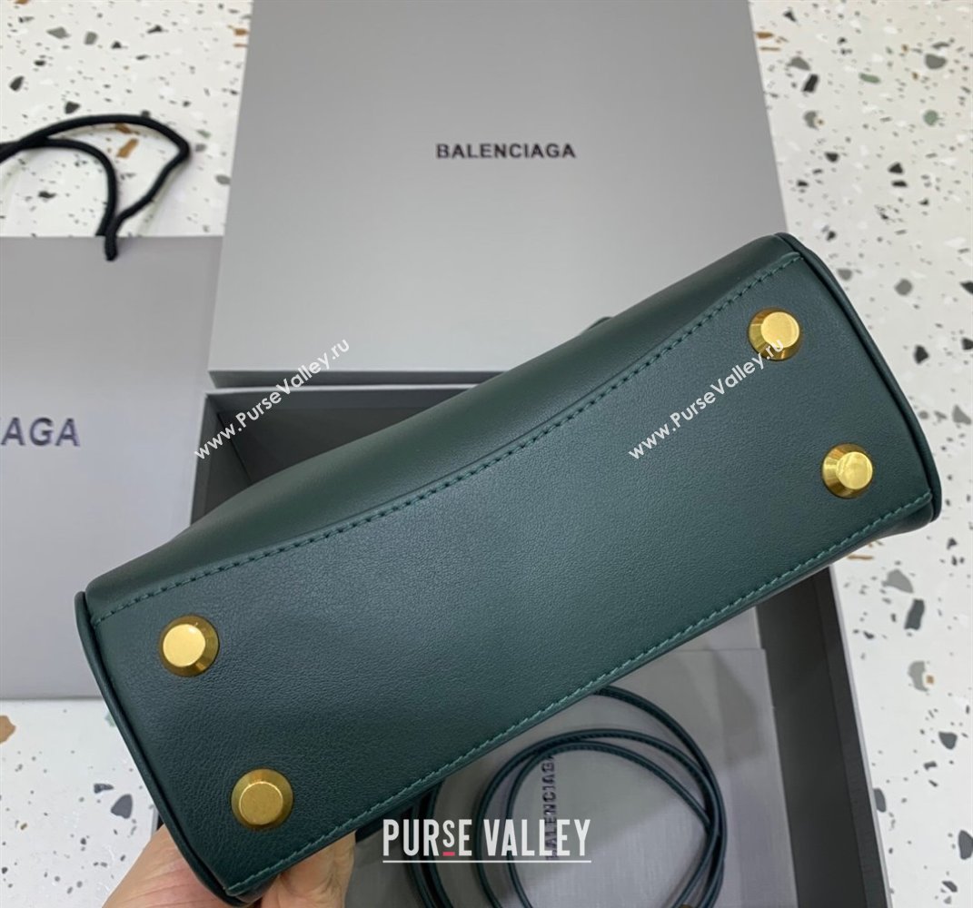 Balenciaga Rodeo Mini Handbag in smooth calfskin Peacock Green/Gold 2024 78972 (JM-250408108)