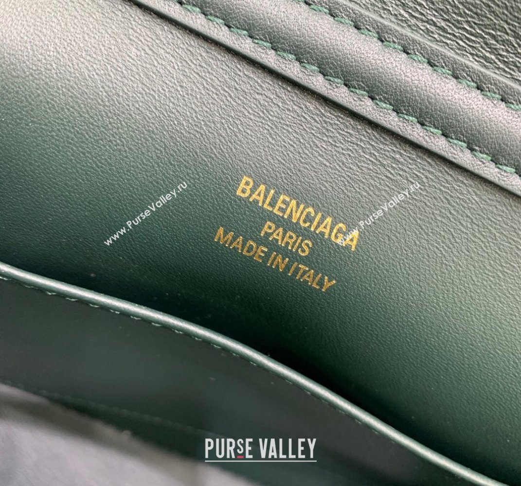Balenciaga Rodeo Mini Handbag in smooth calfskin Peacock Green/Gold 2024 78972 (JM-250408108)