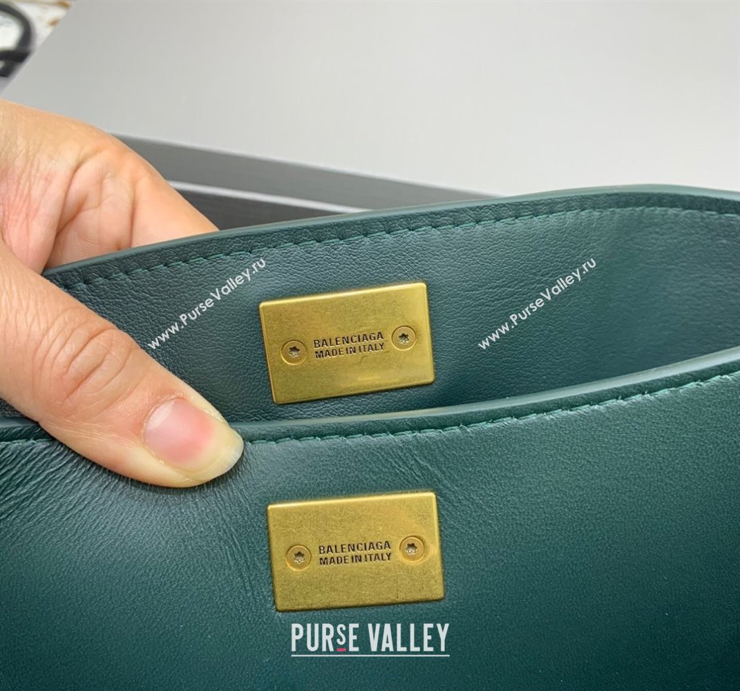 Balenciaga Rodeo Mini Handbag in smooth calfskin Peacock Green/Gold 2024 78972 (JM-250408108)