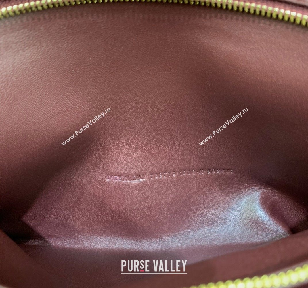 Balenciaga Rodeo Medium Handbag in smooth calfskin Burgundy/Gold 2024 78972 (JM-250408109)
