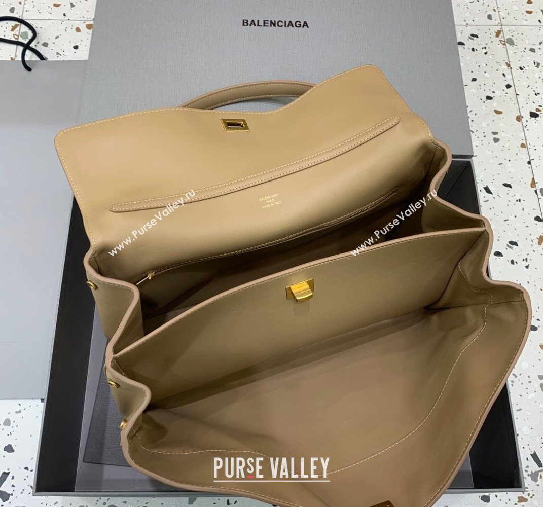 Balenciaga Rodeo Large Handbag in smooth calfskin Latte Beige/Gold 2024 78972 (JM-250408112)
