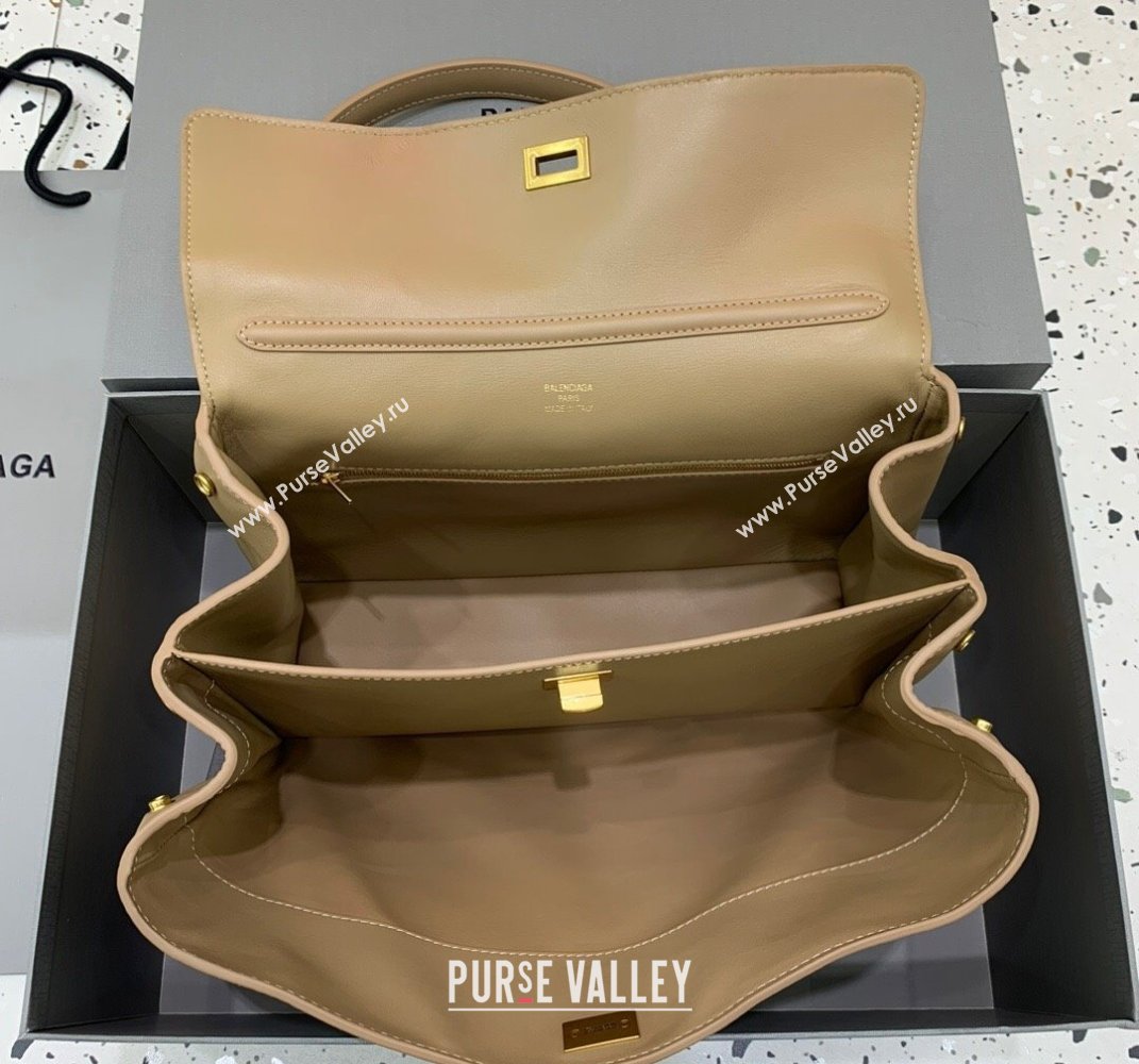 Balenciaga Rodeo Medium Handbag in smooth calfskin Latte Beige/Gold 2024 78972 (JM-250408111)