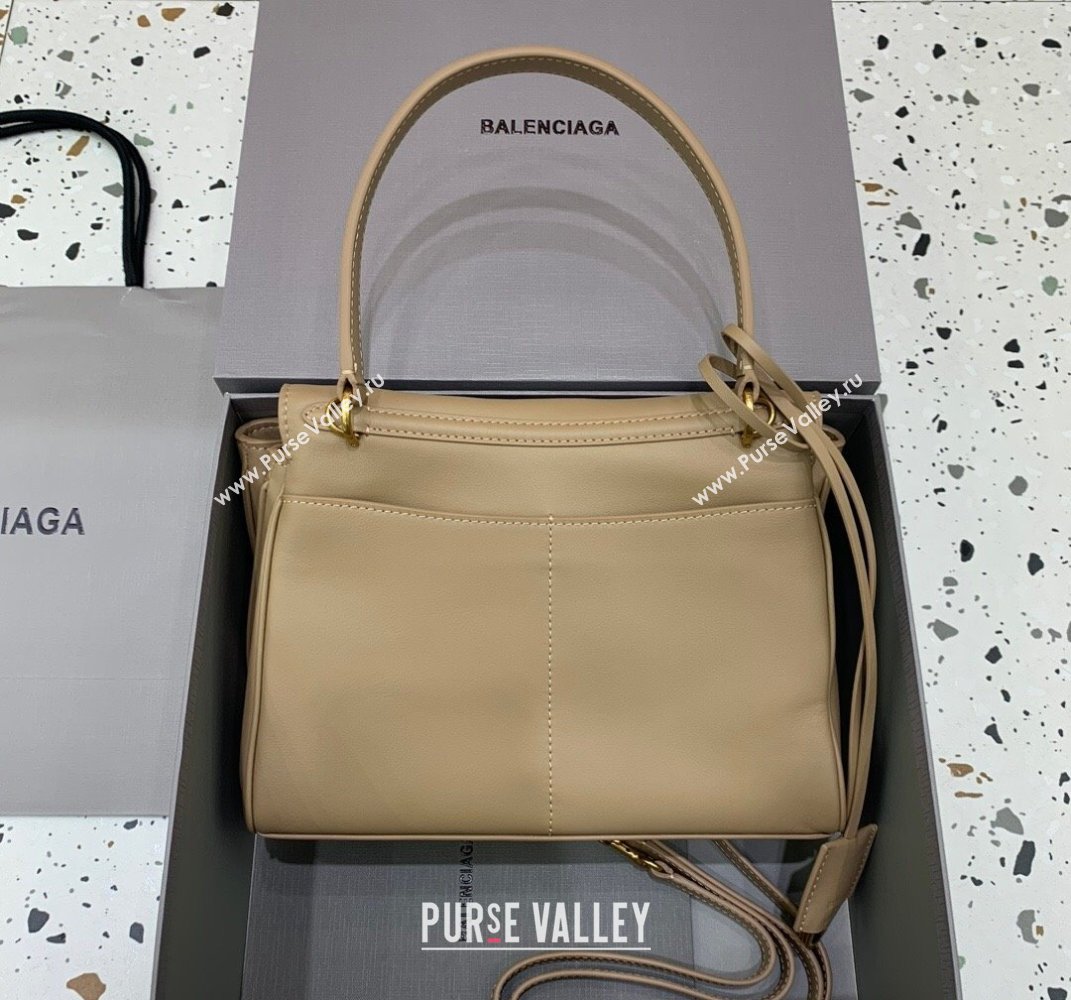 Balenciaga Rodeo Small Handbag in smooth calfskin Latte Beige/Gold 2024 78972 (JM-250408113)