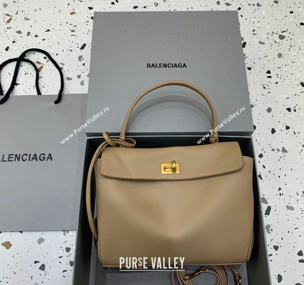 Balenciaga Rodeo Mini Handbag in smooth calfskin Latte Beige/Gold 2024 78972 (JM-250408114)