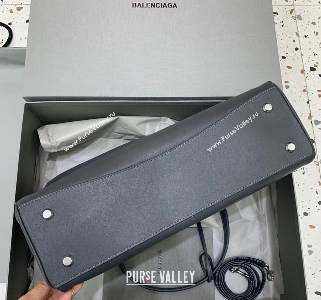 Balenciaga Rodeo Large Handbag in smooth calfskin Grey/Silver 2024 78972 (JM-250408115)