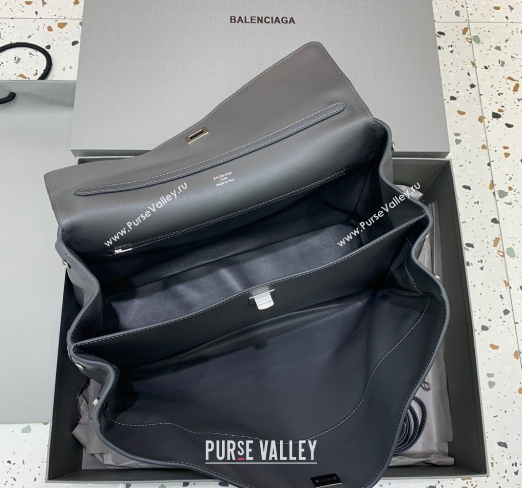 Balenciaga Rodeo Large Handbag in smooth calfskin Grey/Silver 2024 78972 (JM-250408115)