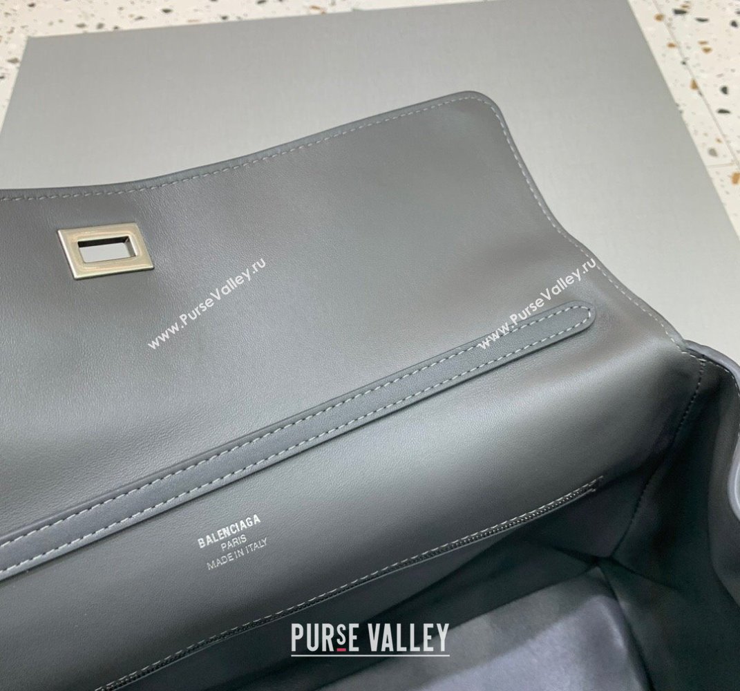 Balenciaga Rodeo Large Handbag in smooth calfskin Grey/Silver 2024 78972 (JM-250408115)