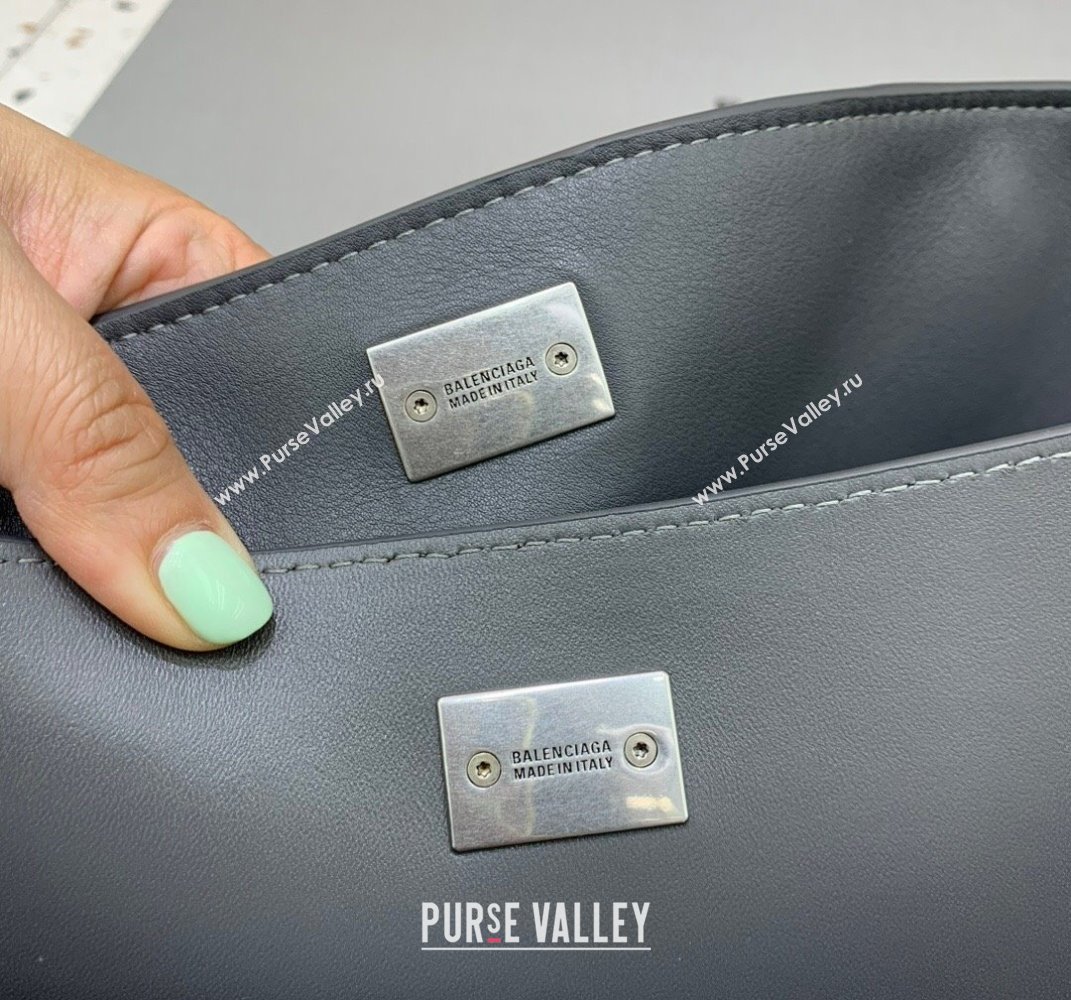 Balenciaga Rodeo Large Handbag in smooth calfskin Grey/Silver 2024 78972 (JM-250408115)