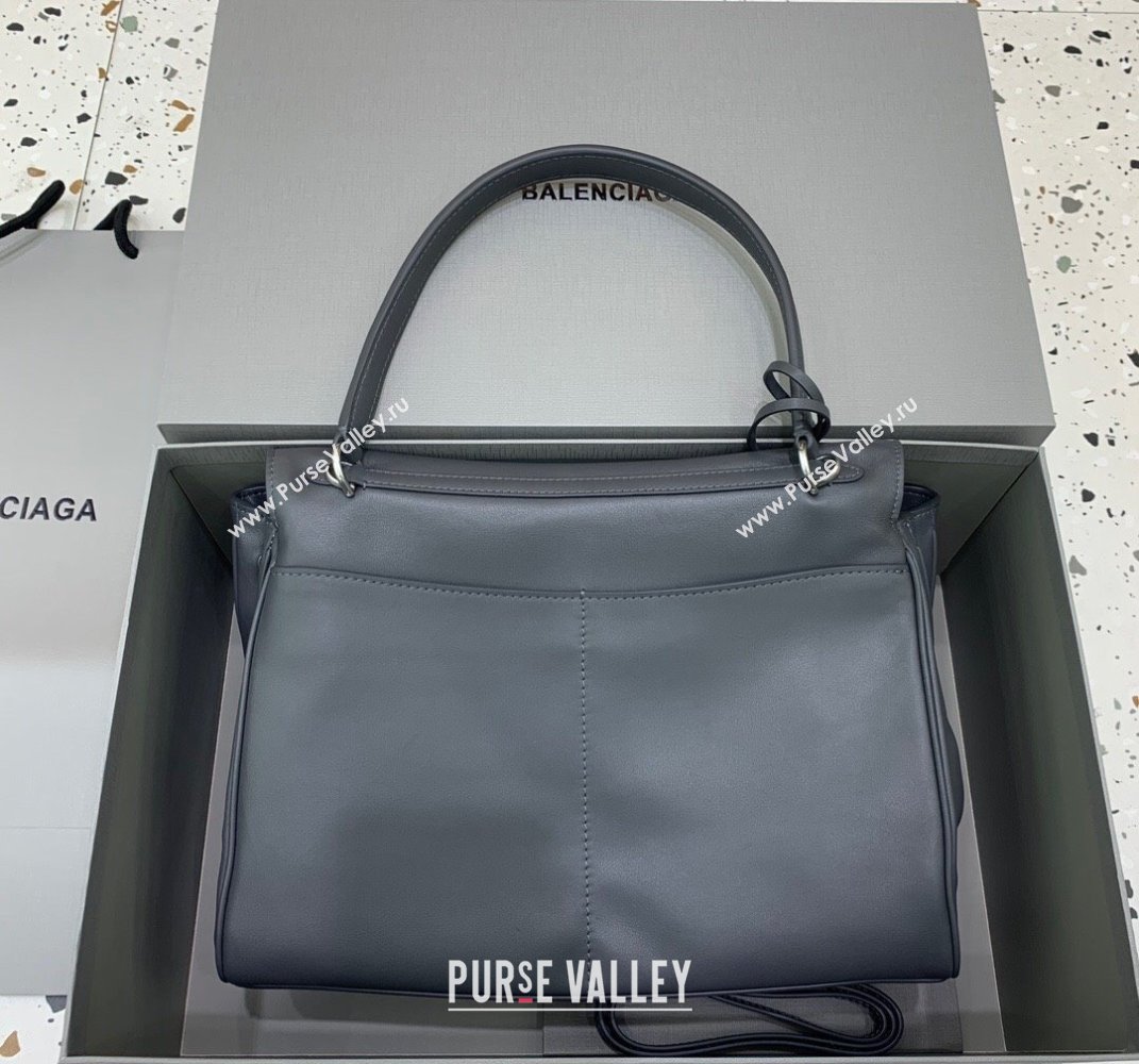 Balenciaga Rodeo Medium Handbag in smooth calfskin Grey/Silver 2024 78972 (JM-250408116)