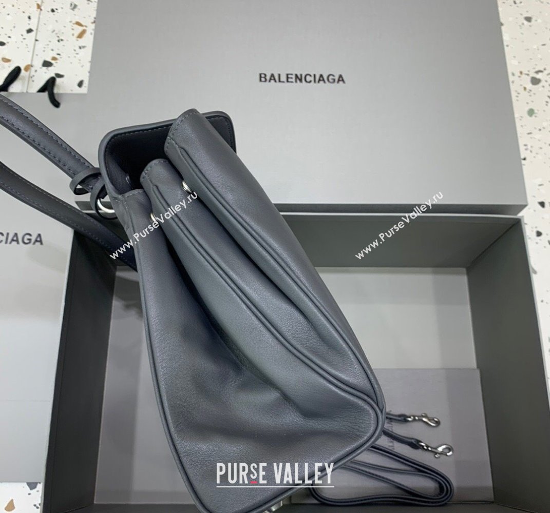Balenciaga Rodeo Medium Handbag in smooth calfskin Grey/Silver 2024 78972 (JM-250408116)