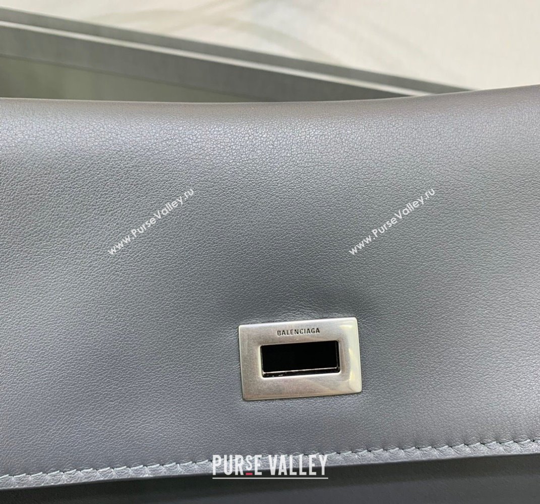 Balenciaga Rodeo Medium Handbag in smooth calfskin Grey/Silver 2024 78972 (JM-250408116)