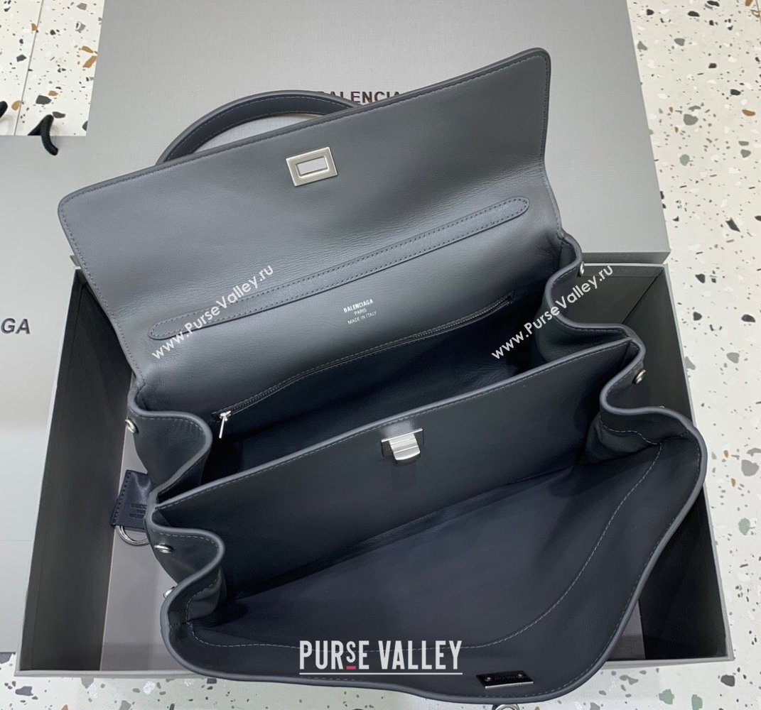 Balenciaga Rodeo Medium Handbag in smooth calfskin Grey/Silver 2024 78972 (JM-250408116)